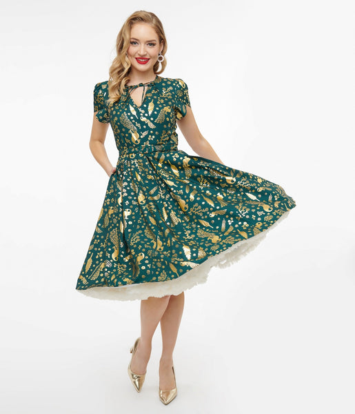 Vintage Gold sold Floral Dress