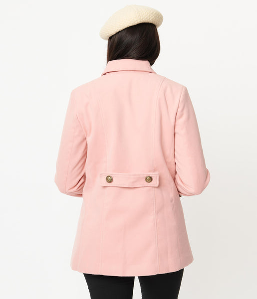 Unique Vintage Pink Squad Peacoat