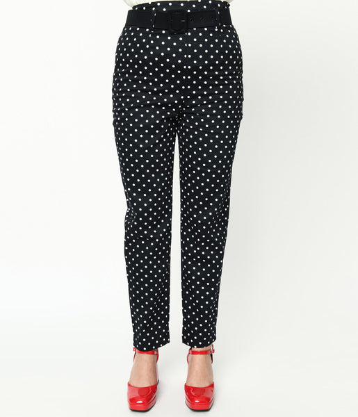 Briggs Polka Dots Black Casual Pants Size 16 - 70% off