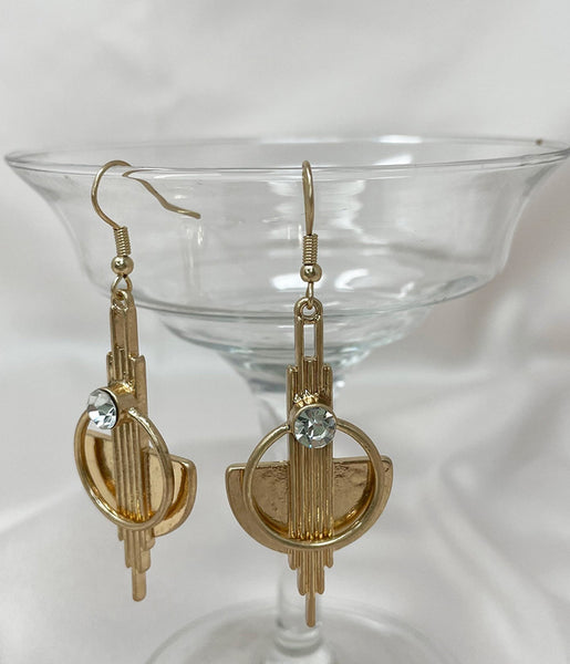 Big gold Art Deco earrings | Fantastic earrings with that awesome Art Deco  vibe!