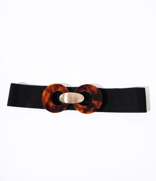 Gold & Tortoise Dual Buckle Cinch Belt