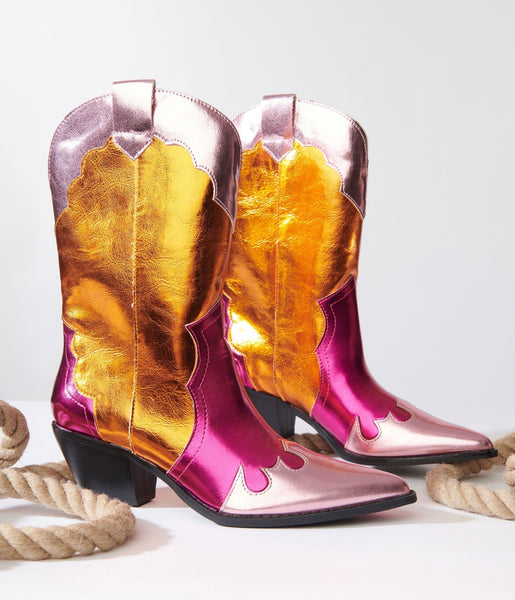 Metallic Western Cowboy Boots // Hot Pink Cowboy Boots Gold Cowboy Boots  Bachelorette Nashville -  Canada