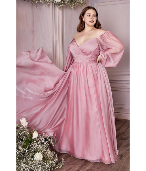 Retro Vintage Plus Size Petal Blush Chiffon Sweetheart Bridesmaid Goddess Gown Unique Vintage