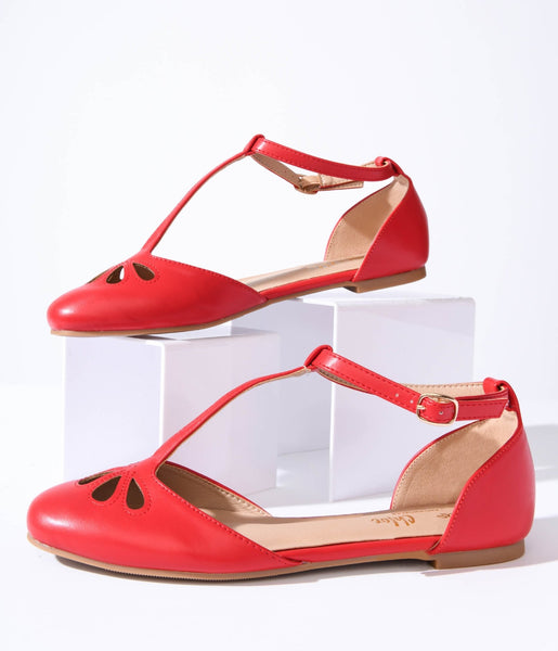 T strap outlet shoes flats