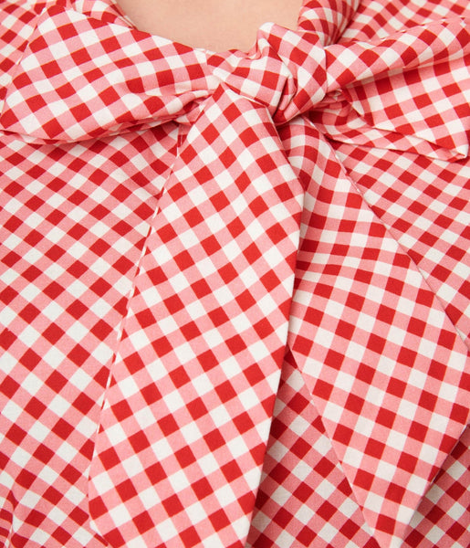 10 Red Gingham Bows - LunaLandSupply - High quality handmade supplies