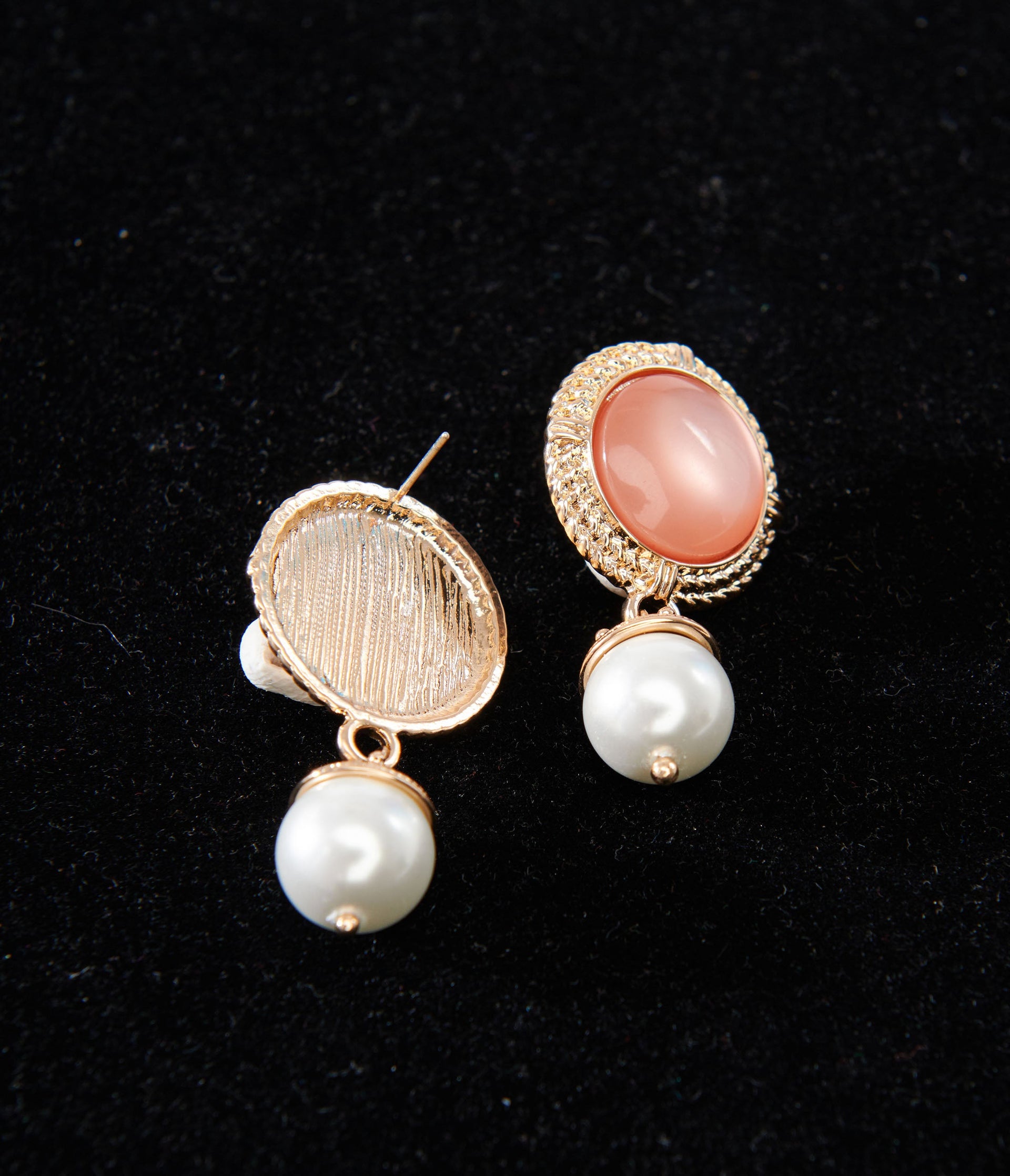 1920s Pink Pearl Art Deco Earrings - Unique Vintage - Womens, ACCESSORIES, JEWELRY