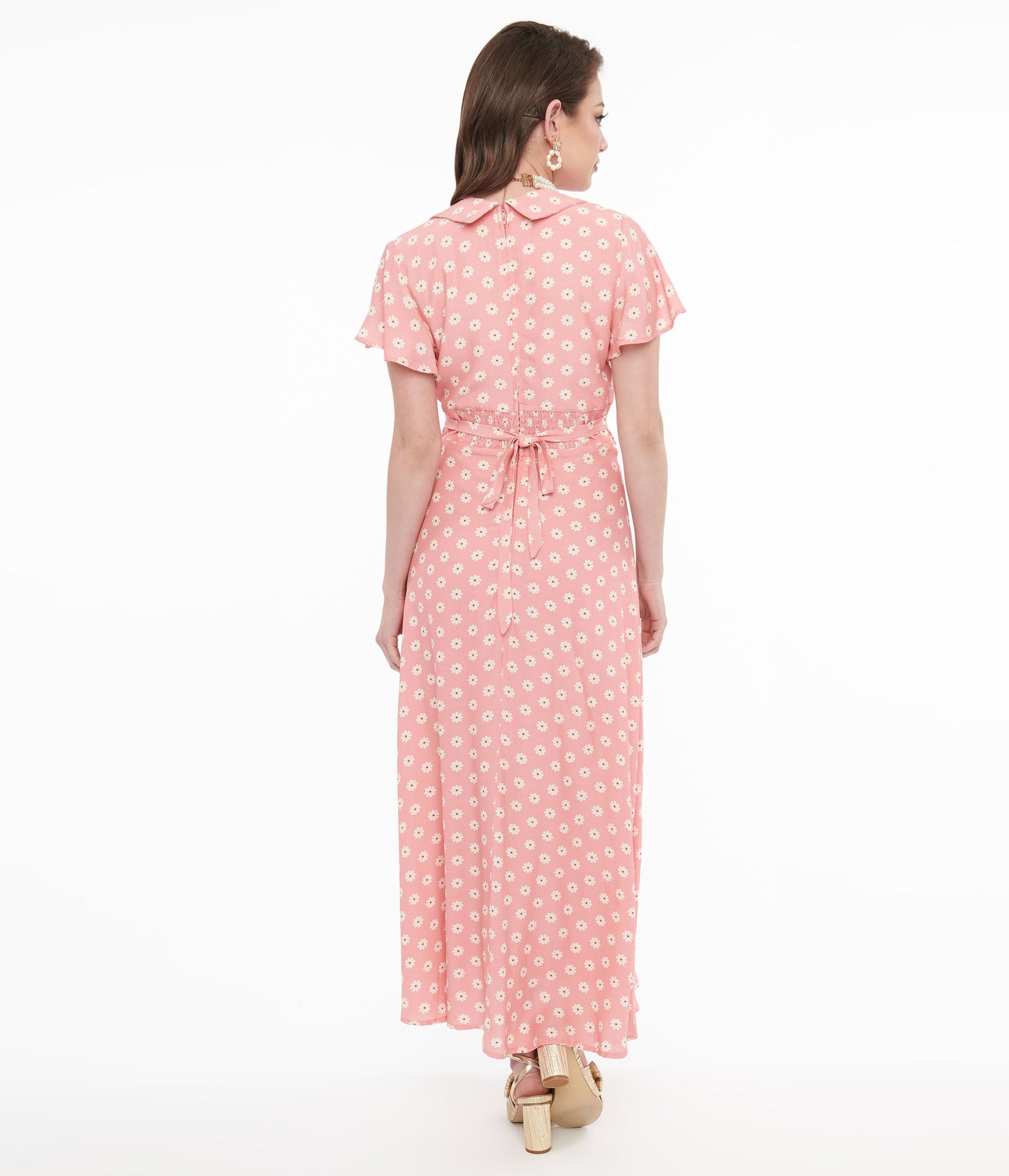 1930s Pink Daisy Salome Midi Dress - Unique Vintage - Womens, DRESSES, MIDI