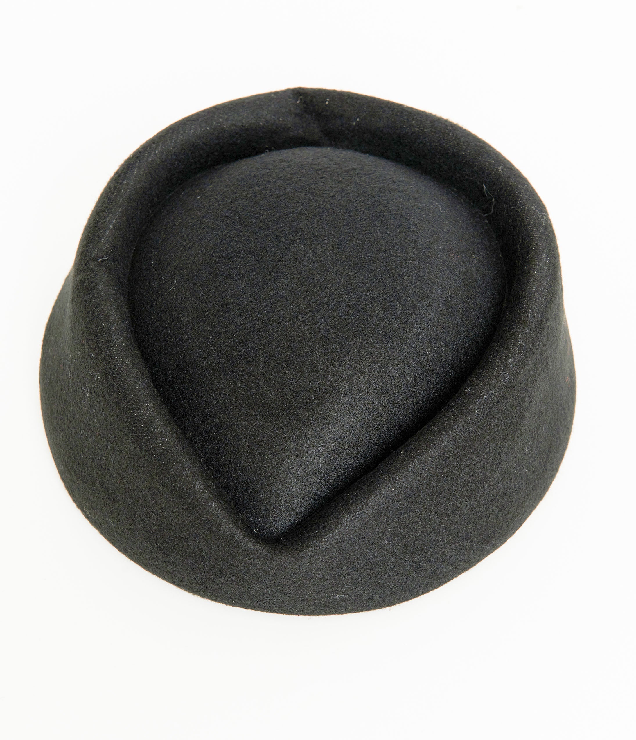 Black felt fashion pillbox hat