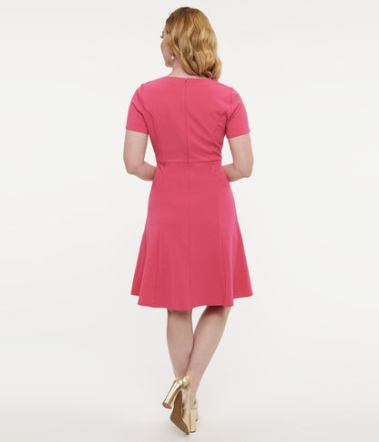 1940s Hot Pink Swing Dress - Unique Vintage - Womens, DRESSES, SWING