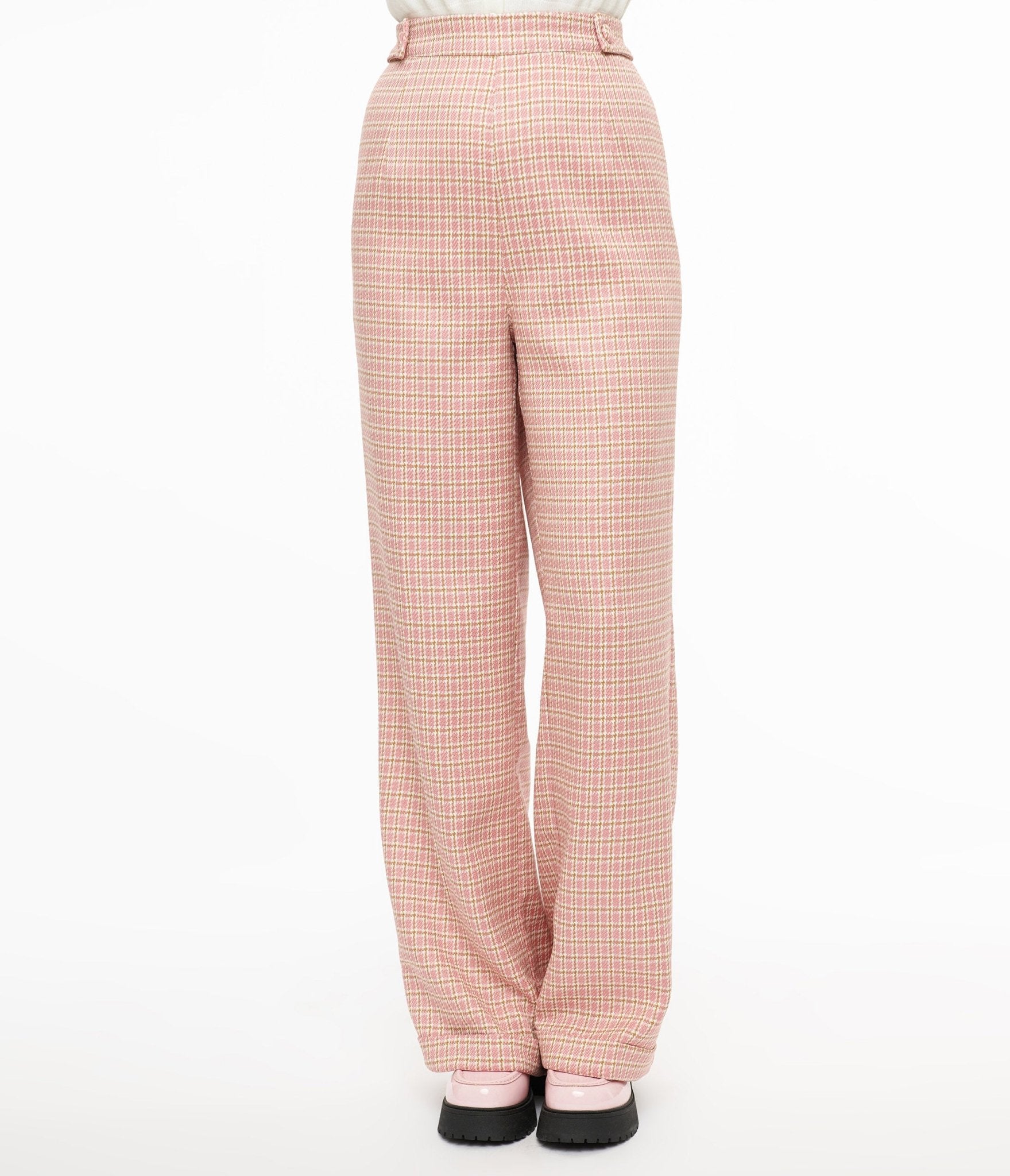 1940s Pink Check Ruby Trousers - Unique Vintage - Womens, BOTTOMS, PANTS