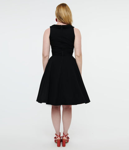 1950s Black Swing Dress - Unique Vintage - Womens, DRESSES, SWING