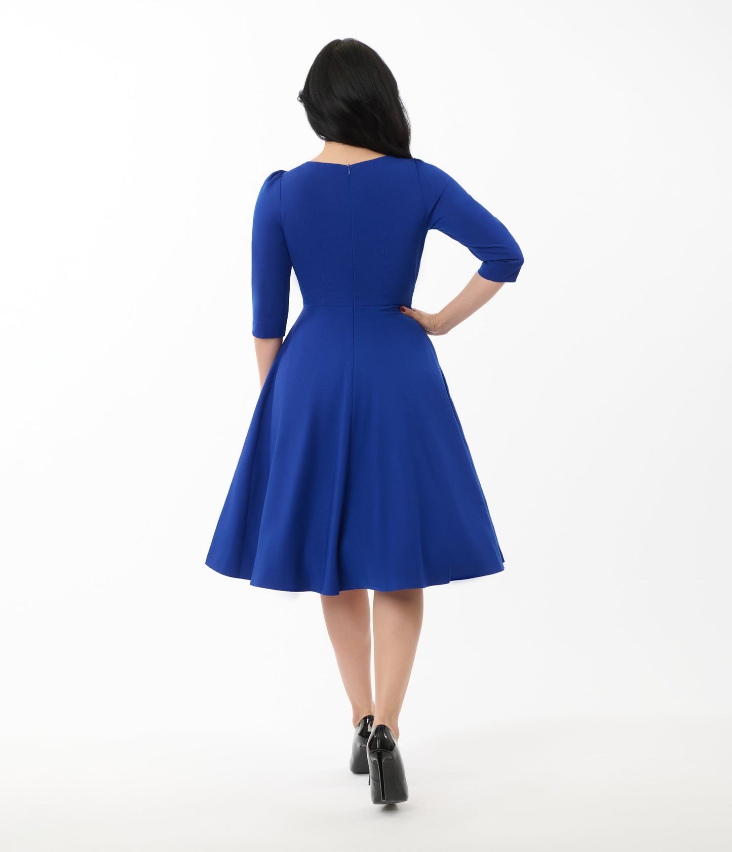 1950s Royal Blue Reese Swing Dress - Unique Vintage - Womens, DRESSES, SWING