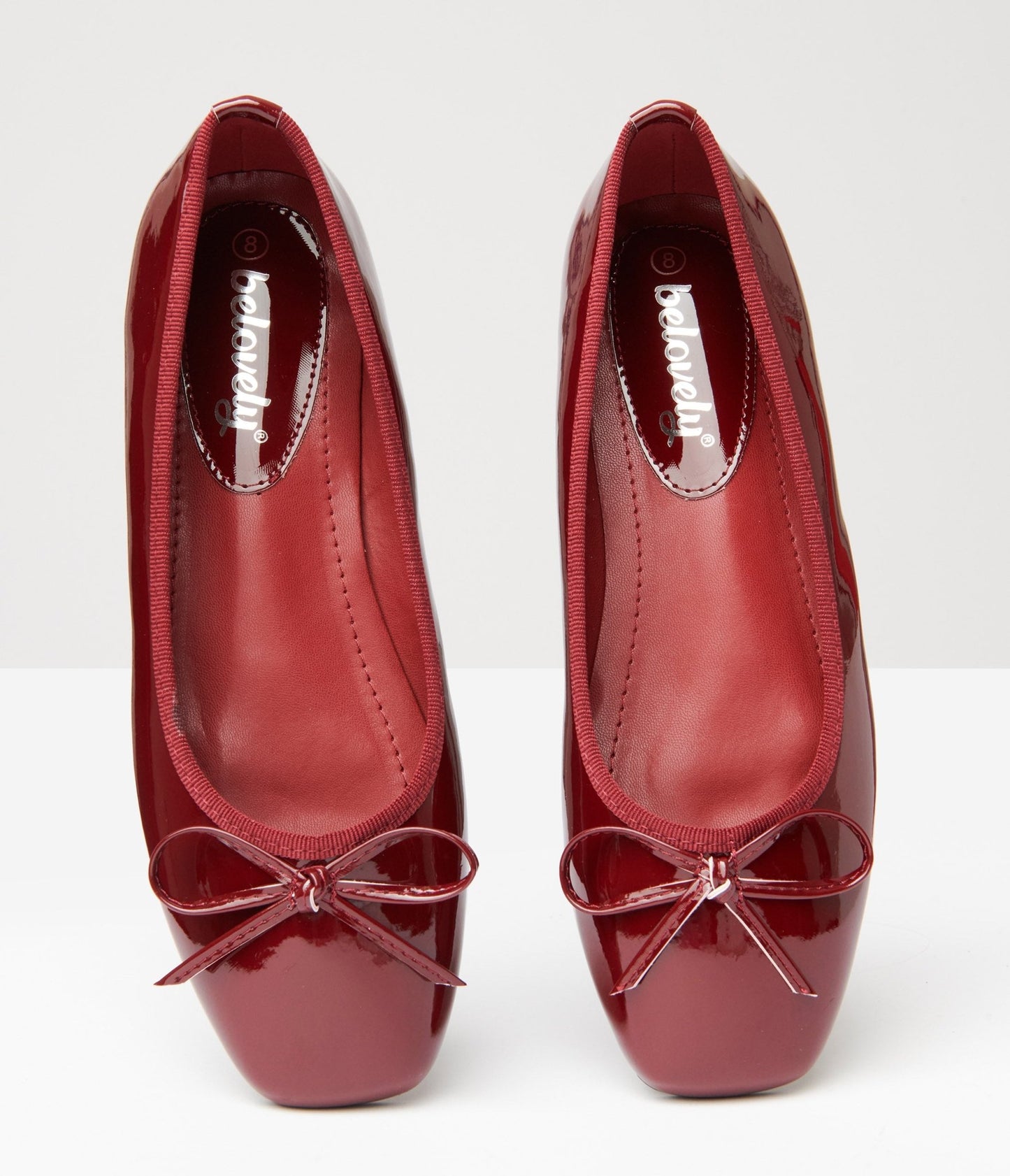 1960s Burgundy Patent Leatherette Flats - Unique Vintage - Womens, SHOES, FLATS