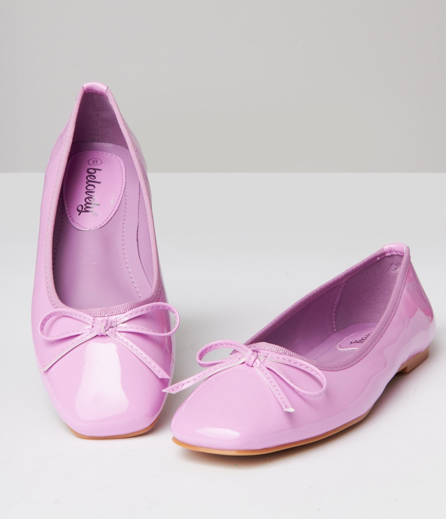 1960s Lilac Patent Leatherette Flats - Unique Vintage - Womens, SHOES, FLATS