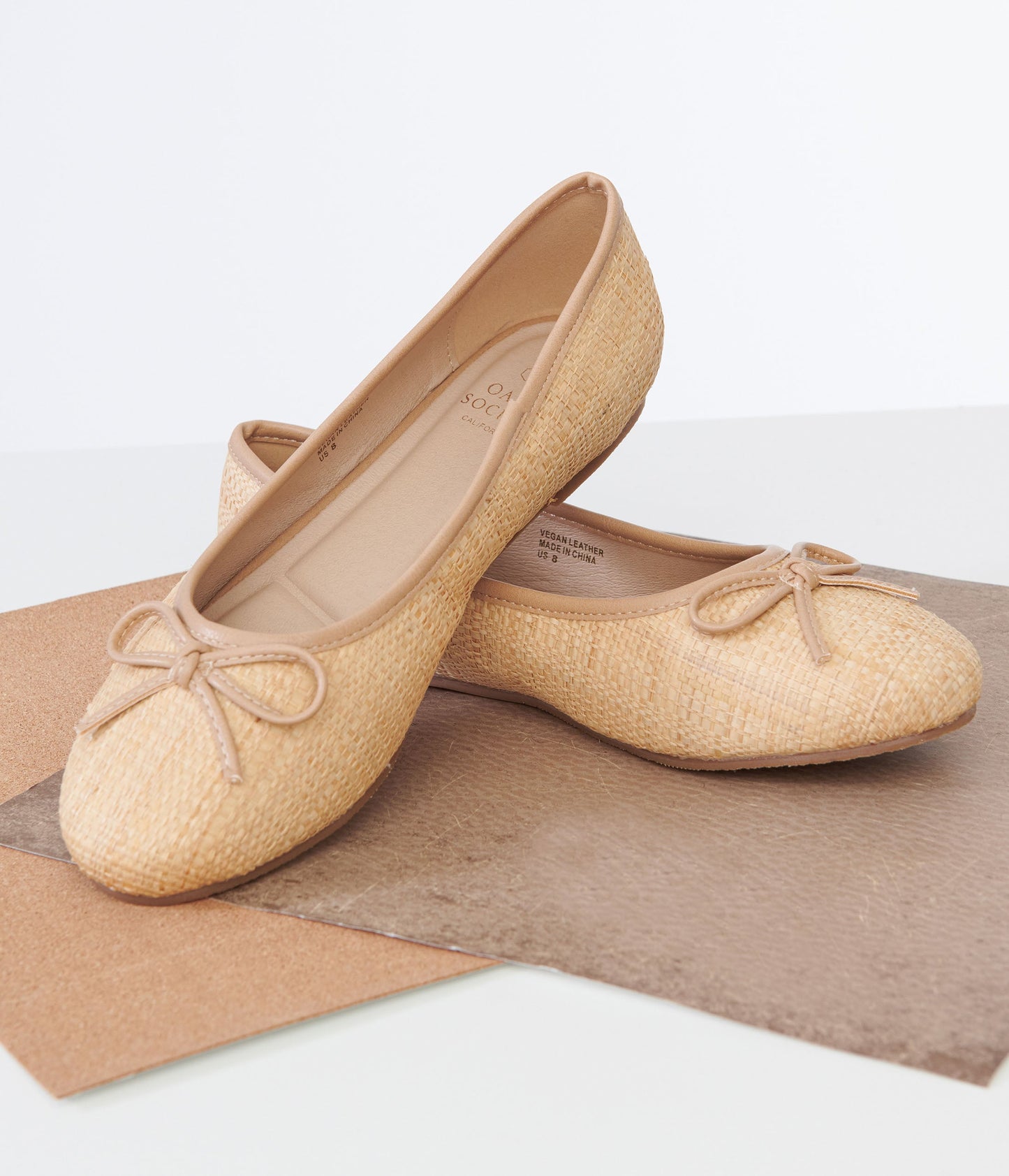 1960s Rattan Bow Ballet Flats - Unique Vintage - Womens, SHOES, FLATS