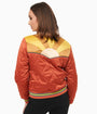 1970s Burnt Orange Rising Sun Chainstitch Bomber Jacket