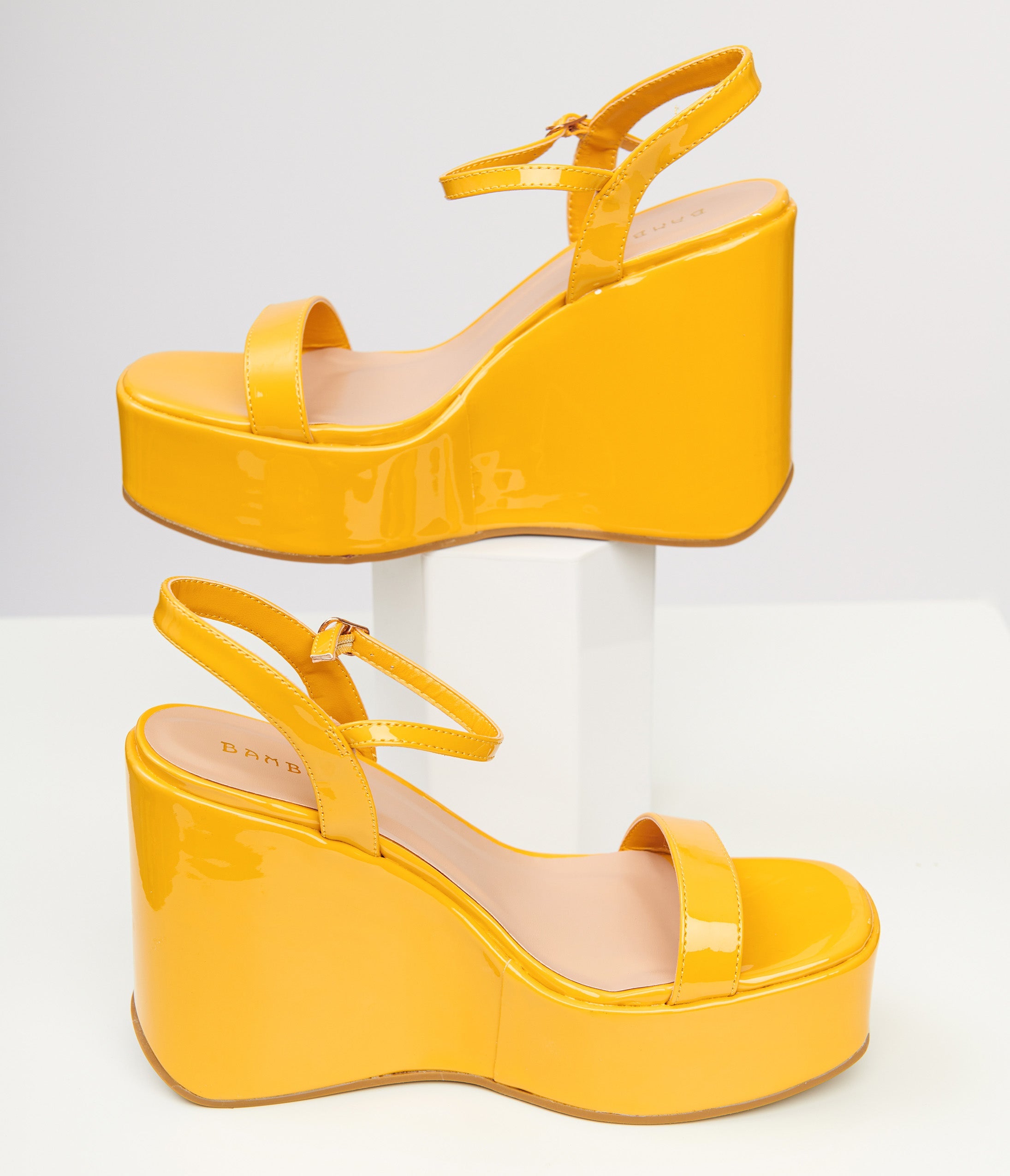 Themoirè 75mm knotted platform sandals - Yellow