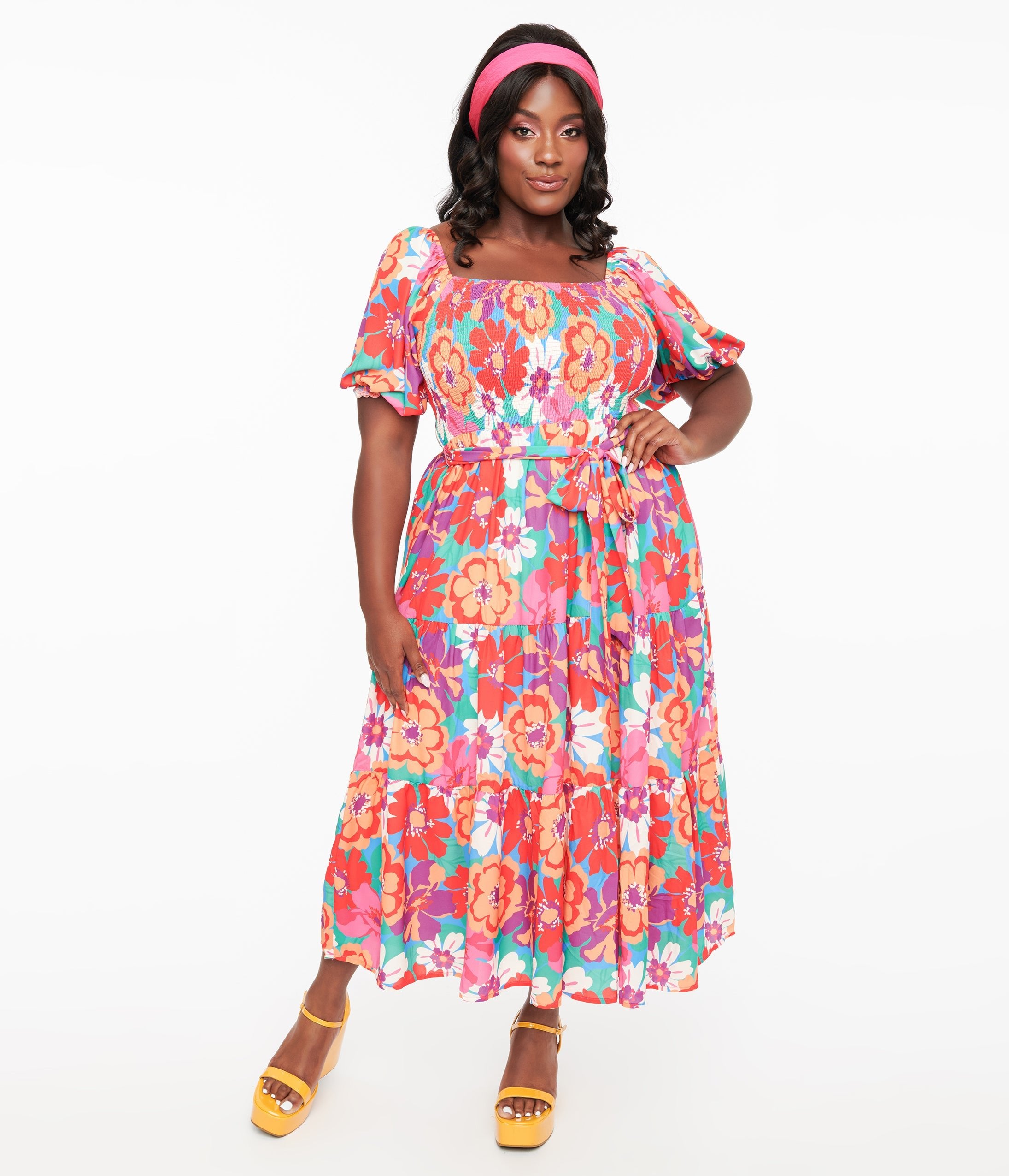 Abstract shops Floral Midi Dress