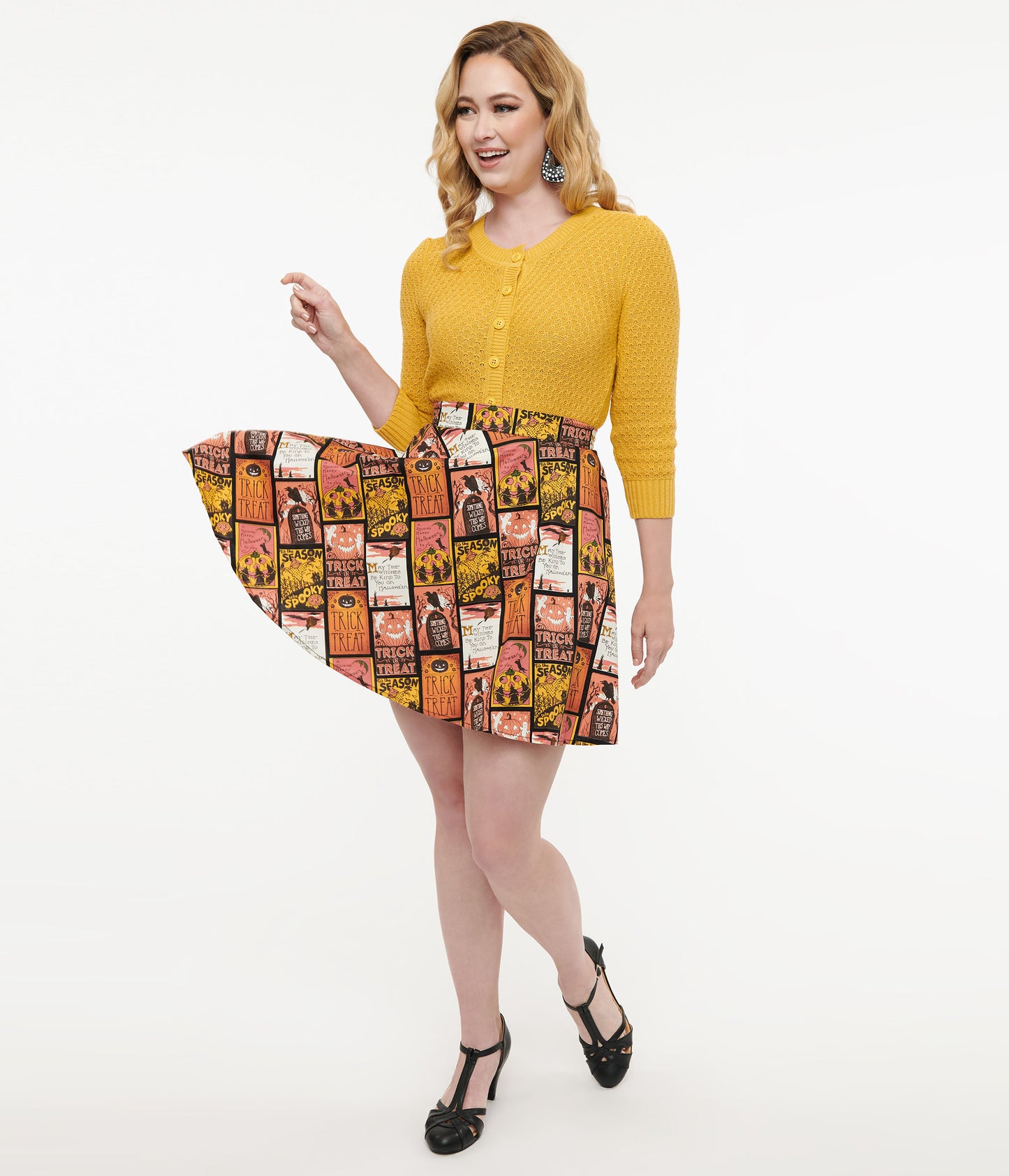 Retrolicious 1950s Trick or Treat Poster Skater Skirt