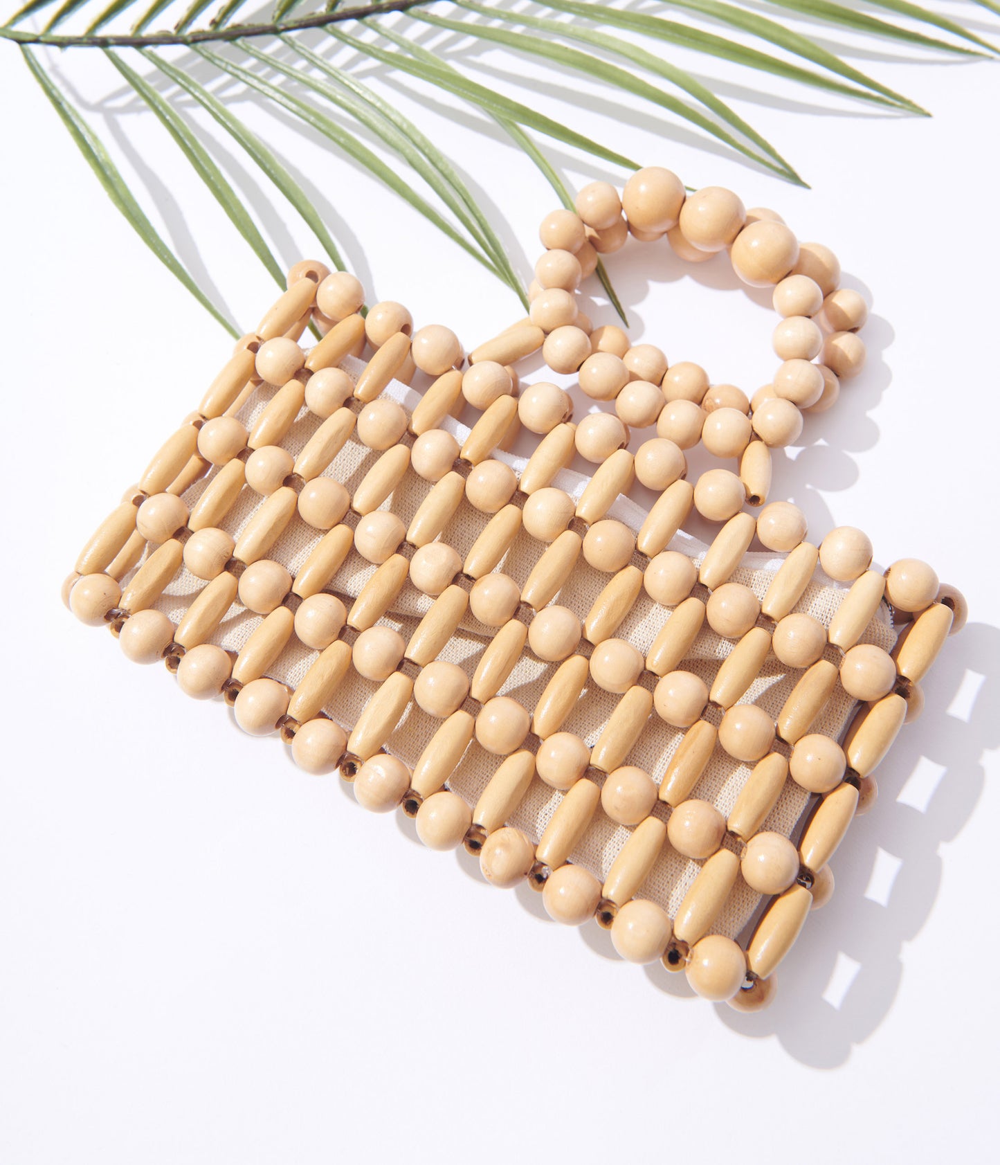 Mini Wood Beaded Handbag