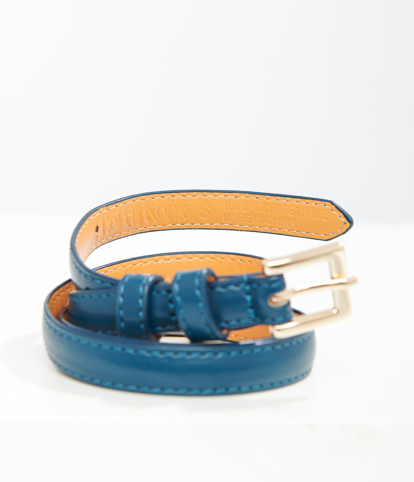 1950s Teal Skinny Leatherette Belt