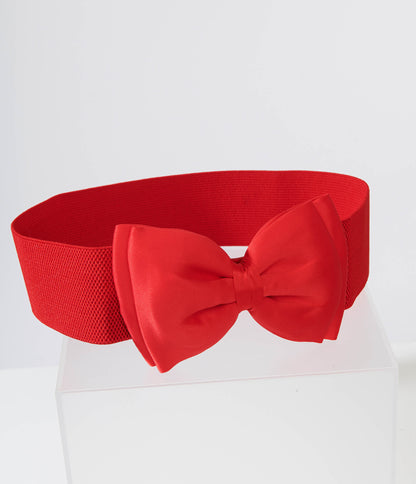 Unique Vintage Red Bow Cinch Belt - Unique Vintage - Womens, ACCESSORIES, BELTS