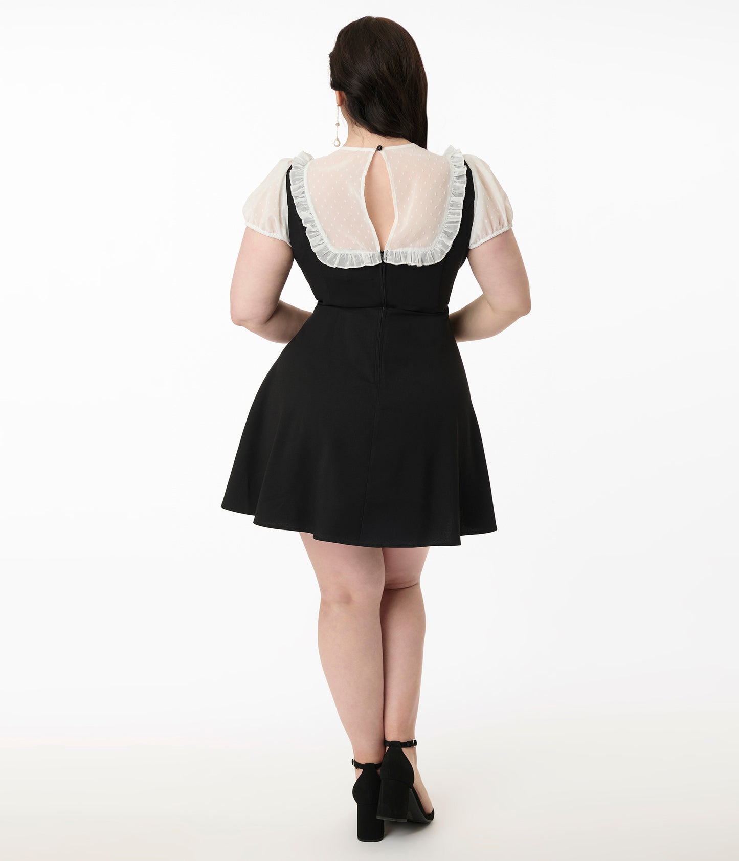 Hell Bunny Black & White Bib Alice Mini Dress