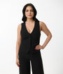 Black Ruched Tailored Vest