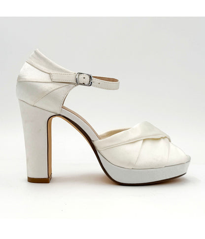 Chelsea Crew White Satin Gloria Heels