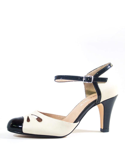 Chelsea Crew Black & Bone Retro Getty Heels