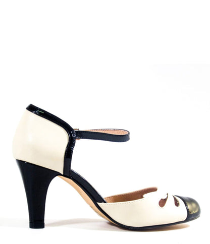 Chelsea Crew Black & Bone Retro Getty Heels