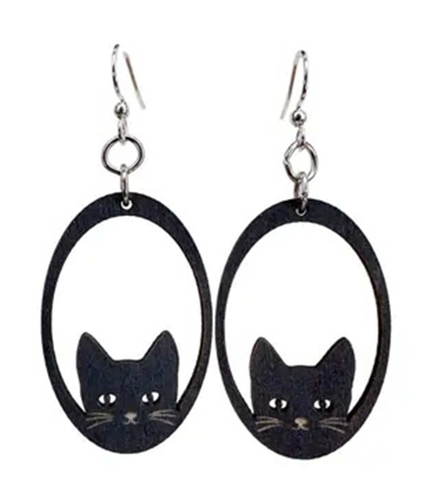 Sneaky Black Cat Earrings