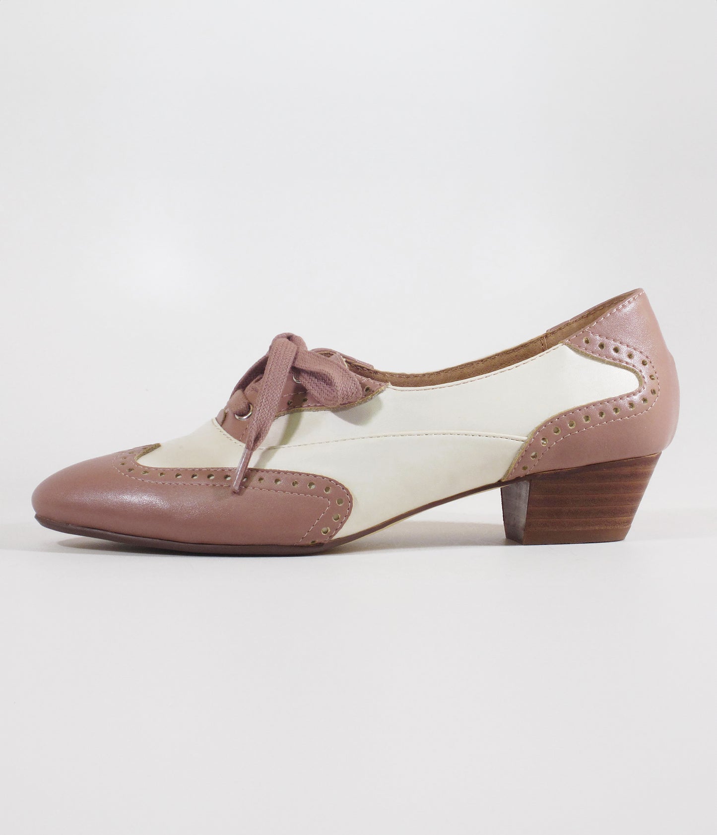 Chelsea Crew 1950's Mauve & Bone Demi Oxford Saddle Shoes