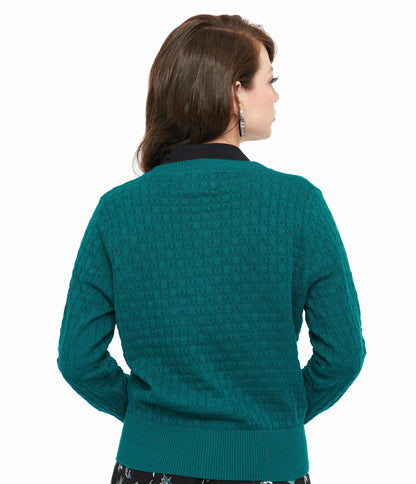 Banned 1950s Green Katie Cardigan - Unique Vintage - Womens, TOPS, SWEATERS