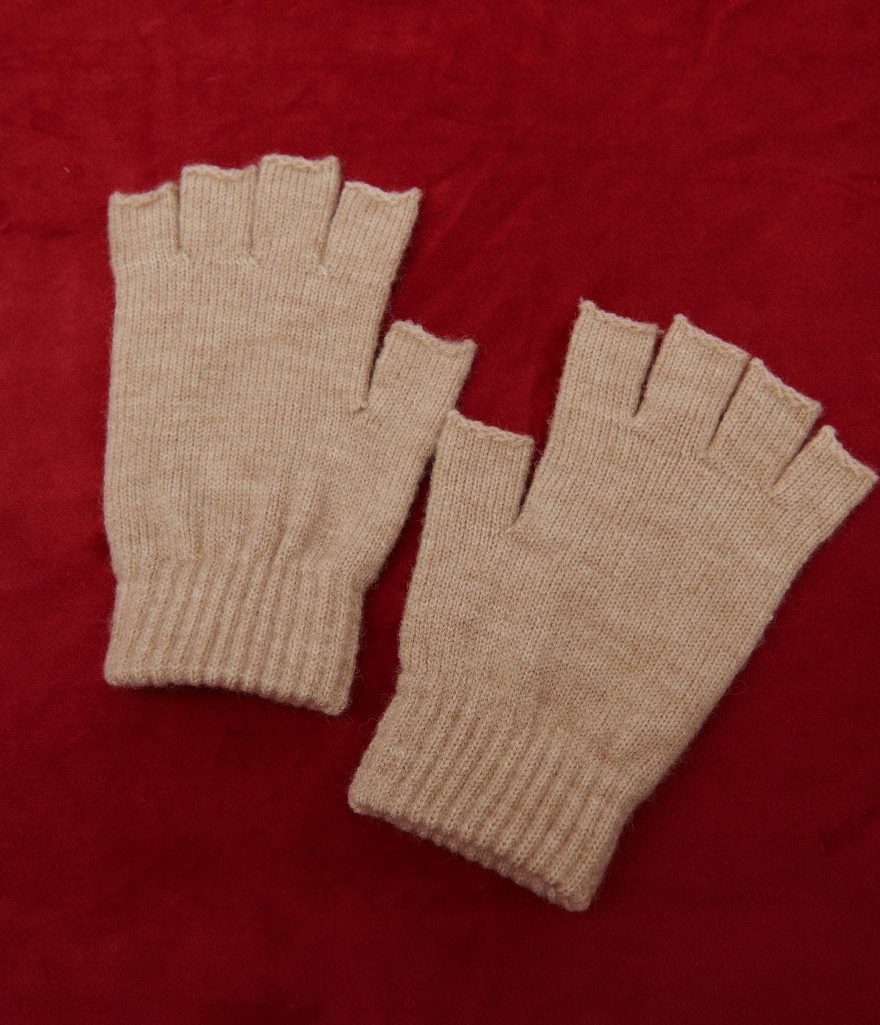 Banned Cream Snow Season Fingerless Gloves - Unique Vintage - Womens, ACCESSORIES, GLOVES/SCARVES