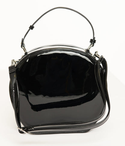 Barbie x Unique Vintage 1960s Black Leatherette Circle Bag - Unique Vintage - Womens, ACCESSORIES, HANDBAGS