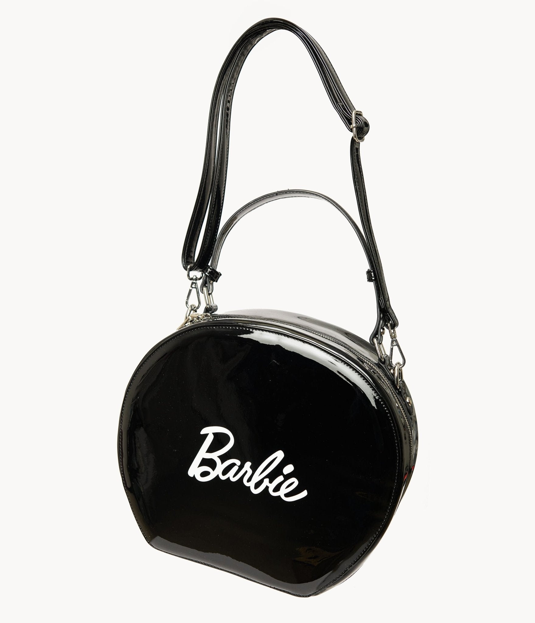 Barbie x Unique Vintage 1960s Black Leatherette Circle Bag - Unique Vintage - Womens, ACCESSORIES, HANDBAGS