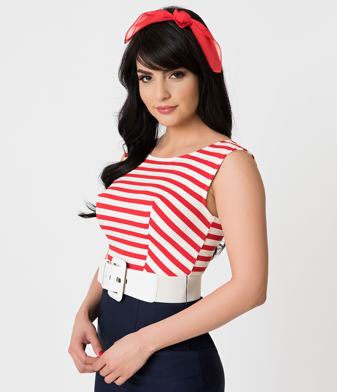 Barbie x Unique Vintage Cruise Stripes Nautical Pencil Dress - Unique Vintage - Womens, DRESSES, WIGGLE