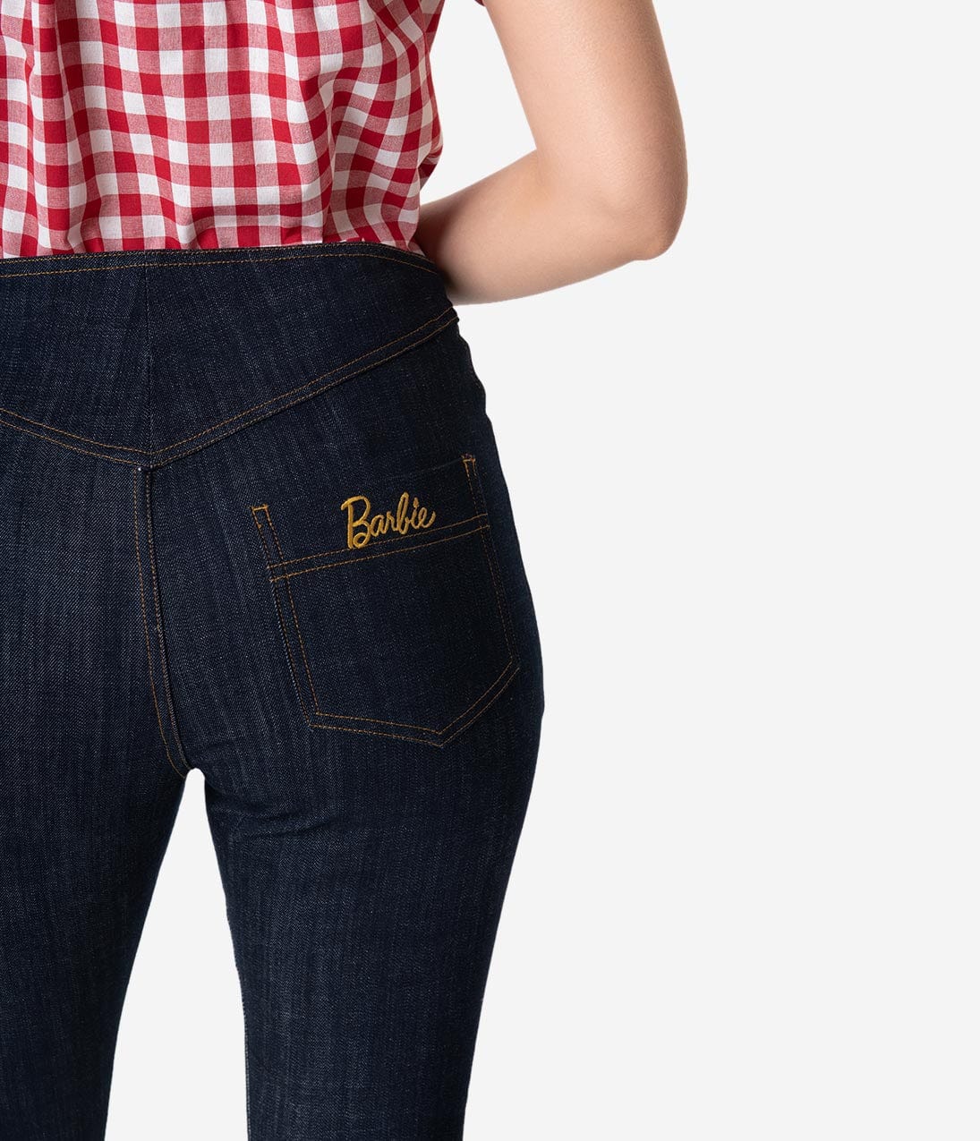 Barbie x Unique Vintage Dark Blue Denim Picnic Capri Pants - Unique Vintage - Womens, BOTTOMS, CAPRI