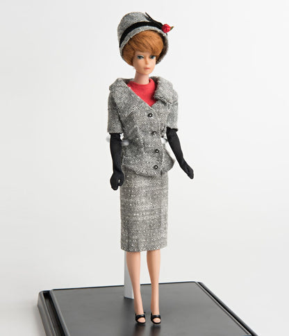 Barbie x Unique Vintage Grey Tweed Career Girl Suit Set - Unique Vintage - Womens, DRESSES, WIGGLE