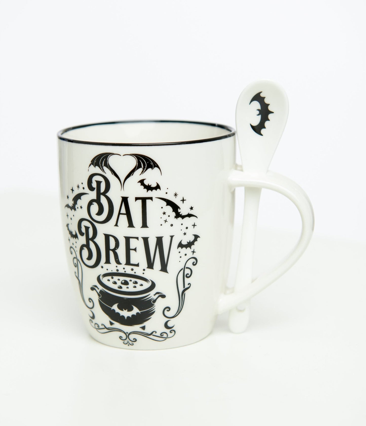 Bat Brew Mug & Spoon Set - Unique Vintage - Womens, HALLOWEEN, ACCESSORIES