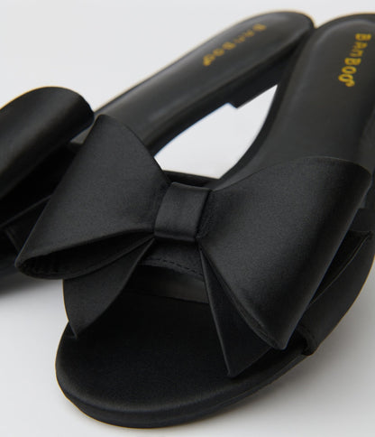 Black Bow Sandals - Unique Vintage - Womens, SHOES, SANDALS