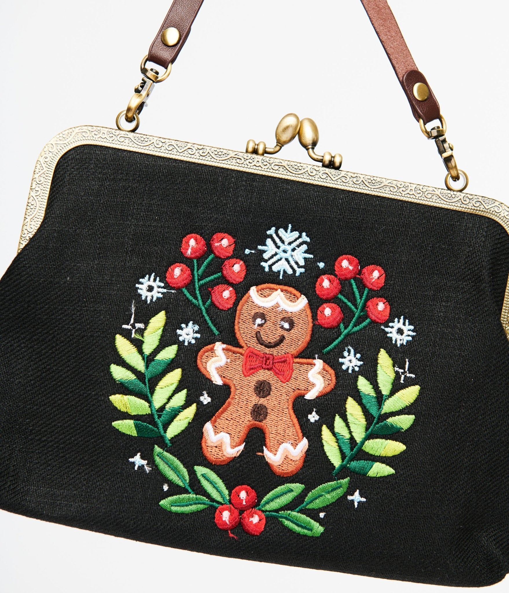 Black Gingerbread Man Handbag - Unique Vintage - Womens, ACCESSORIES, HANDBAGS