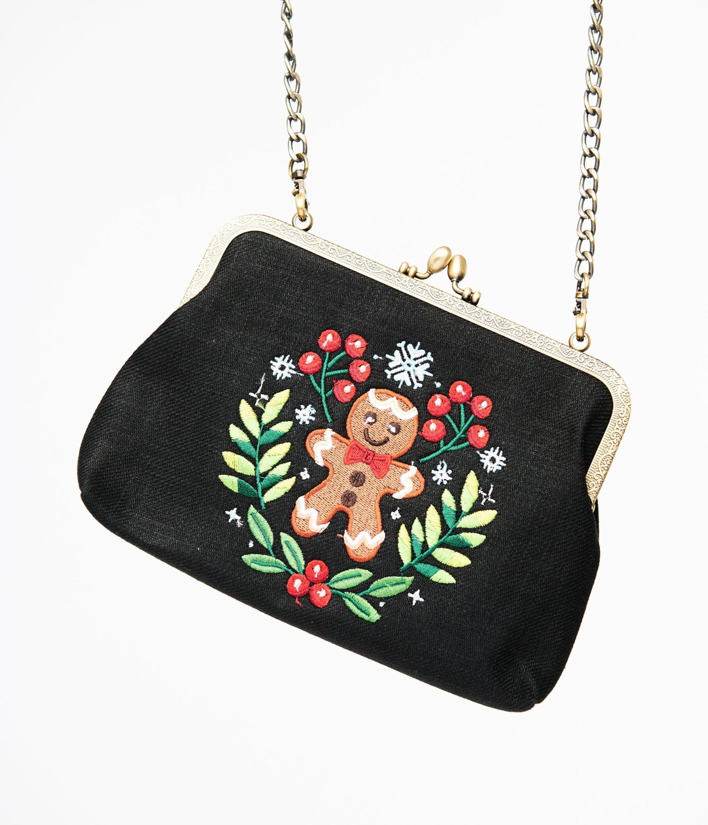 Black Gingerbread Man Handbag - Unique Vintage - Womens, ACCESSORIES, HANDBAGS