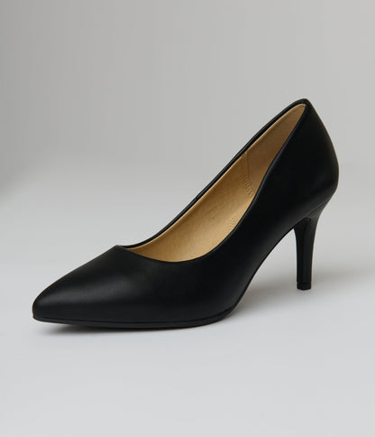 Black Leatherette Pumps - Unique Vintage - Womens, SHOES, HEELS