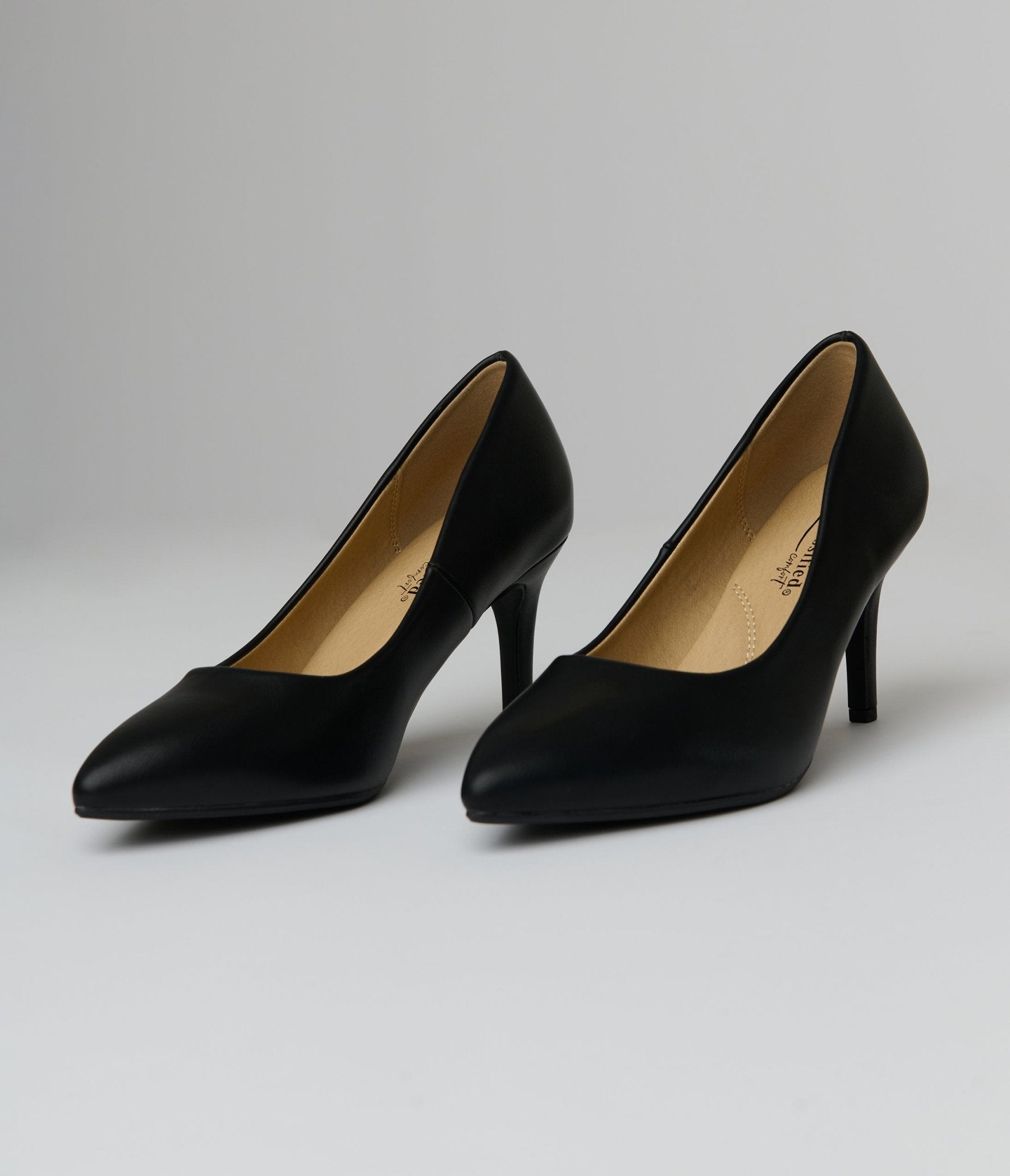 Black Leatherette Pumps - Unique Vintage - Womens, SHOES, HEELS