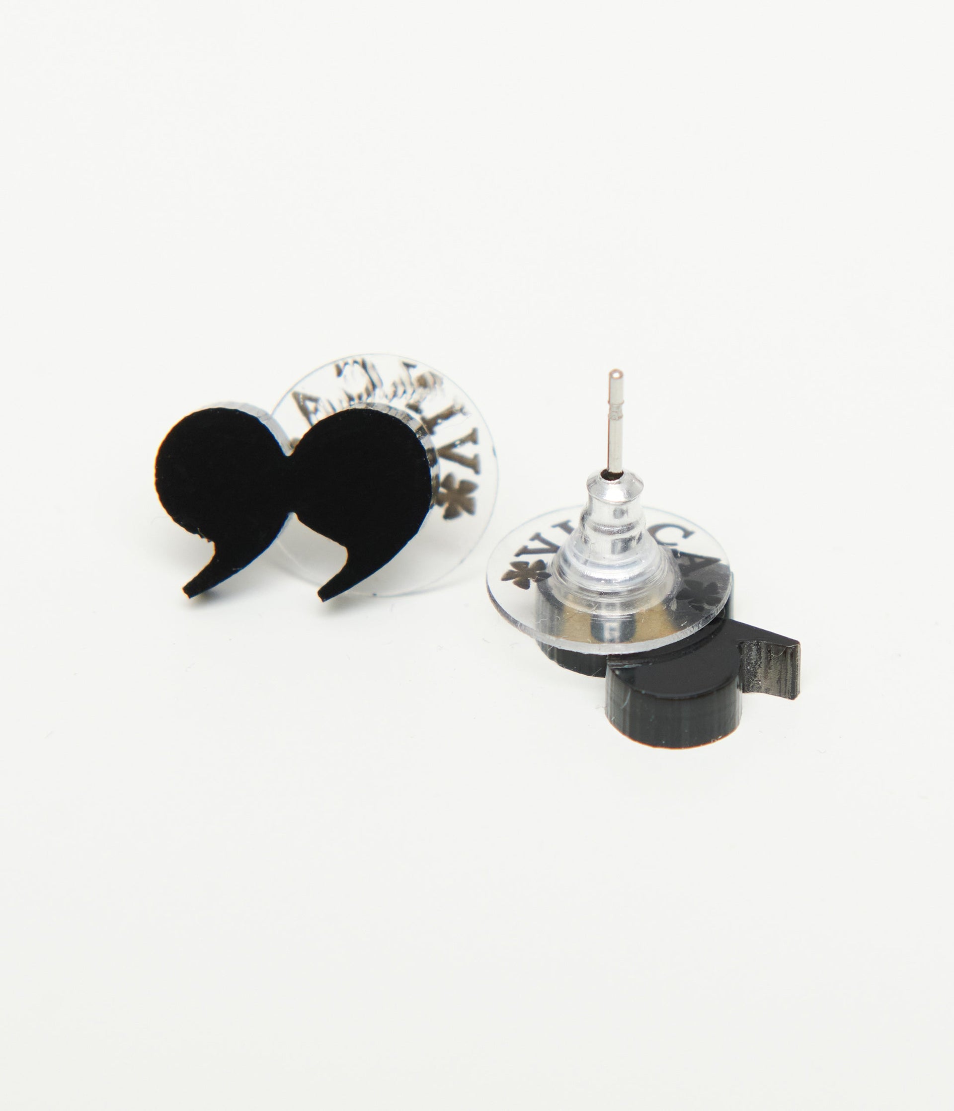 Black Quotation Mark Stud Earrings - Unique Vintage - Womens, ACCESSORIES, JEWELRY