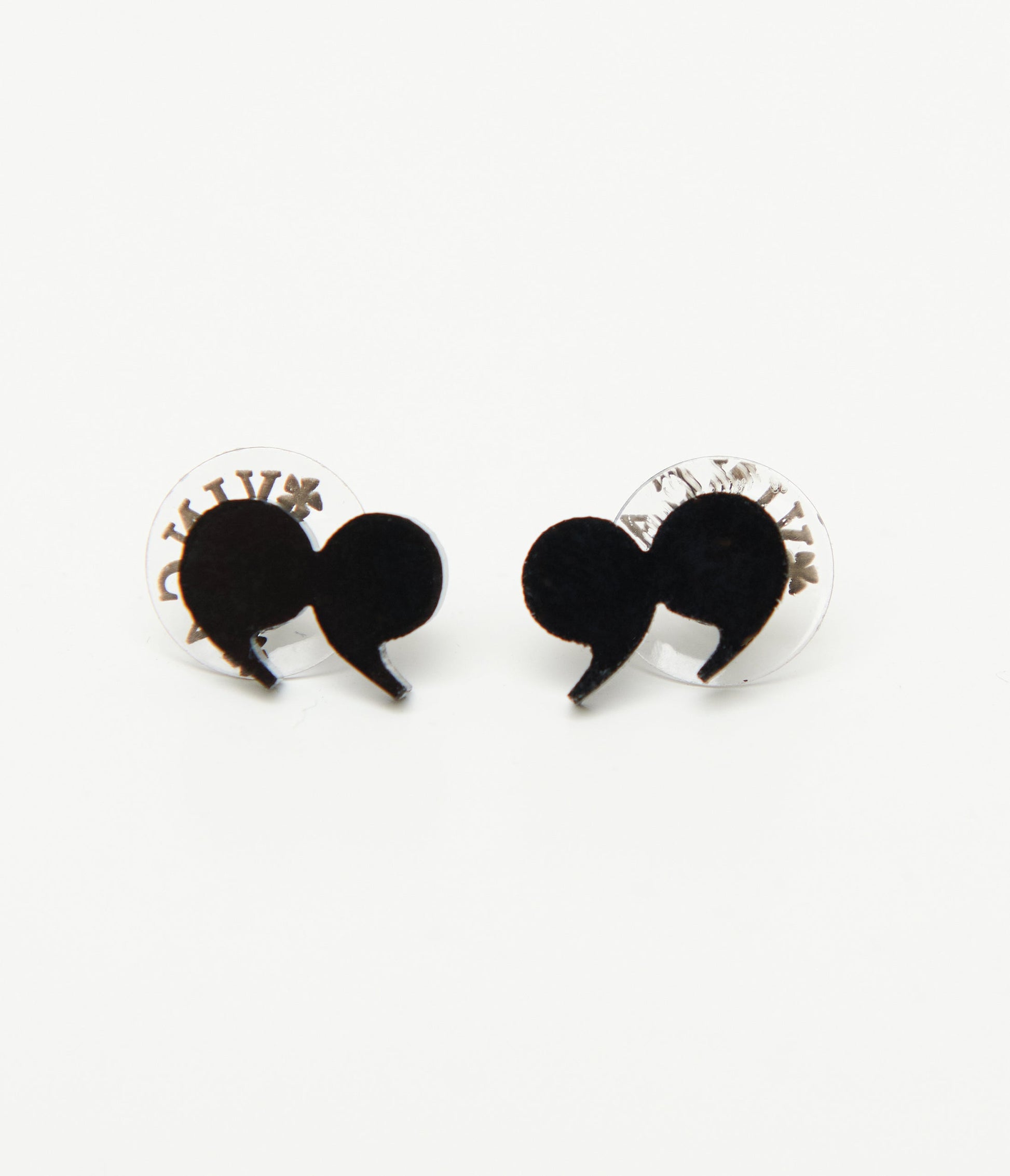 Black Quotation Mark Stud Earrings - Unique Vintage - Womens, ACCESSORIES, JEWELRY