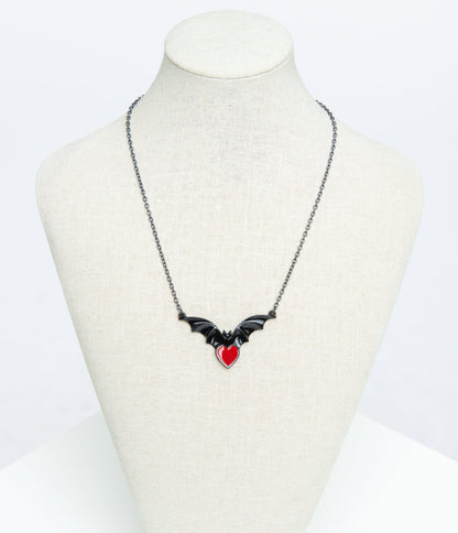 Black & Red Sombre Desir Necklace - Unique Vintage - Womens, HALLOWEEN, ACCESSORIES