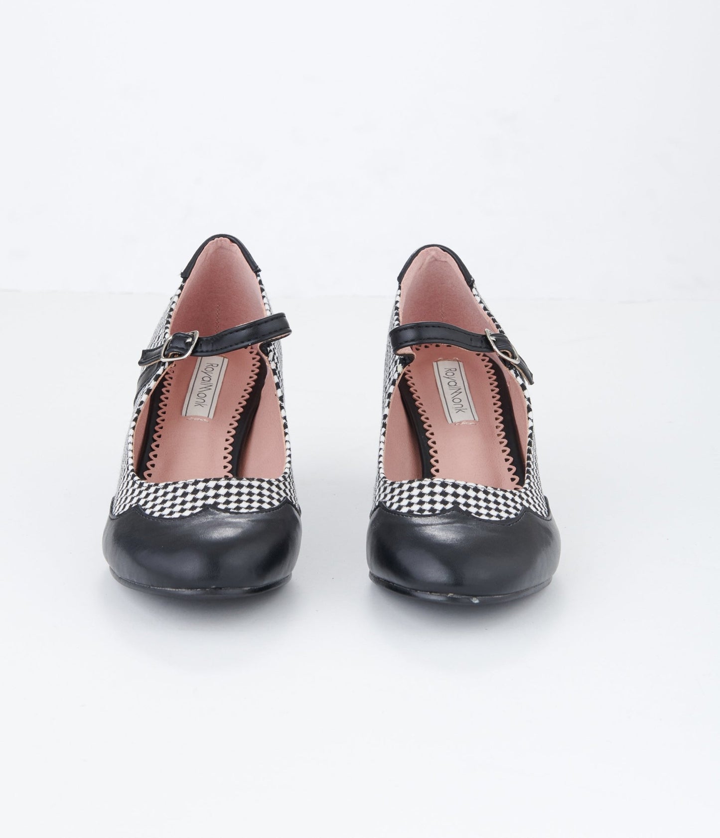 Black & White Check Mary Jane Heels - Unique Vintage - Womens, SHOES, HEELS